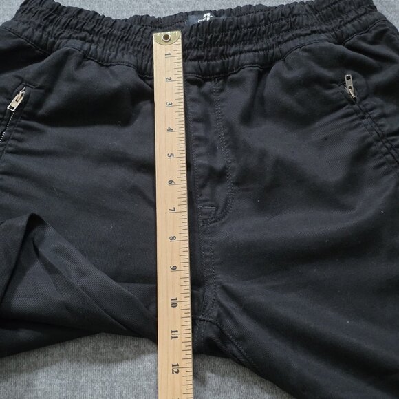 7 For All Mankind Pants Womens 28 Black Jogger Pullon Pockets Punk Grunge Goth - Picture 6 of 16